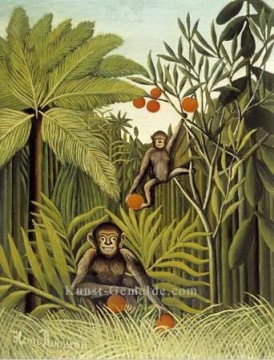  henri - Die Affen im Dschungel 1909 Henri Rousseau Post Impressionismus Naive Primitivismus